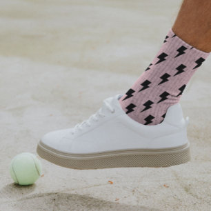 Black Pink Lightning Y2K Indie Socks Bold Comfort Socken