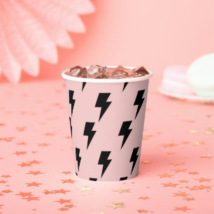 Black Pink Lightning Y2K Indie Trendy Party Cup Pappbecher
