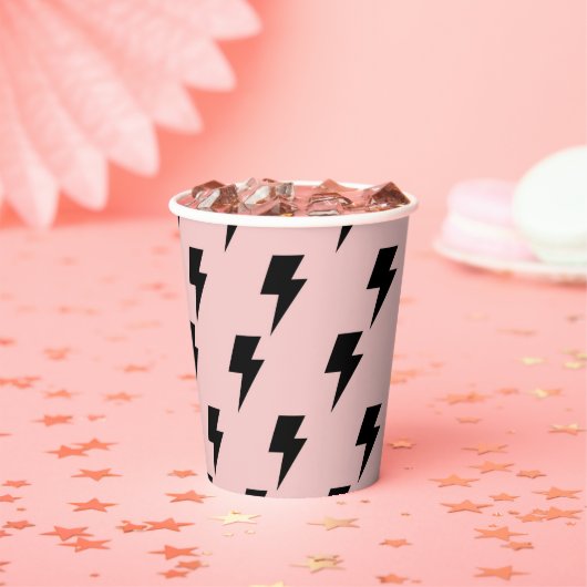 Black Pink Lightning Y2K Indie Trendy Party Cup Pappbecher (Insitu)
