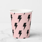 Black Pink Lightning Y2K Indie Trendy Party Cup Pappbecher (Rückseite)