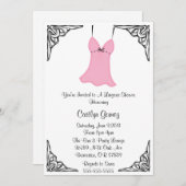 Black & Pink Lingerie Bridal Dusche Einladung (Vorne/Hinten)