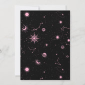 Black Pink Magic Mondkristall Geburtstag Einladung (Rückseite)