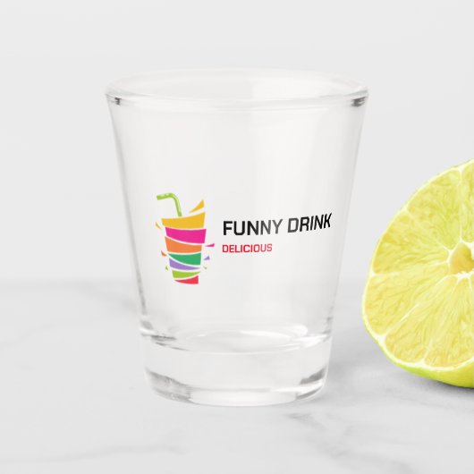 Black Pink Minimalistisch Funny Drink Shot Brille Schnapsglas (Vorderseite)