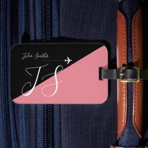 Black Pink modern BAG TAG für sie Gepäckanhänger