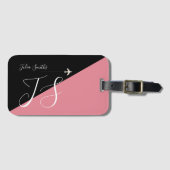 Black Pink modern BAG TAG für sie Gepäckanhänger (Vorderseite (Horizontal))