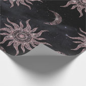 Black Pink Moon Sun Mandala Geschenkpapier (Ecke)