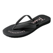 Black Pink Name Brie Brautparty Bachelorette Badesandalen (Schrägansicht)