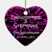 Black Pink, Name, Herzensjubiläum Weihnachten Keramik Ornament (Hinten)