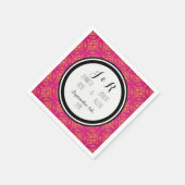 Black Pink Orange Damask Wedkins Serviette (Ecke)