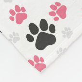 Black Pink Paw Print Dog Owner Puppy Lover Pets Fleecedecke (Ecke)