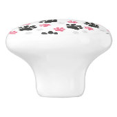 Black Pink Paw Print Dog Owner Puppy Lover Pets Keramikknauf (Seitenansicht)