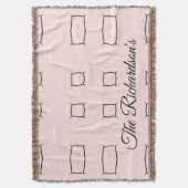 Black Pink Personalized Geometric Minimal Bedding Decke (Vorderseite Vertikal)