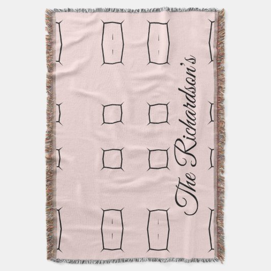 Black Pink Personalized Geometric Minimal Bedding Decke (Vorderseite Vertikal)