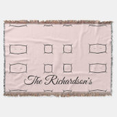 Black Pink Personalized Geometric Minimal Bedding Decke (Vorderseite)