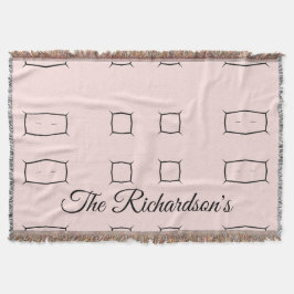 Black Pink Personalized Geometric Minimal Bedding Decke