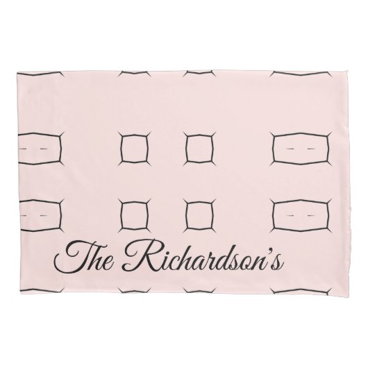 Black Pink Personalized Geometric Minimal Bedding Kissenbezug (Vorderseite)