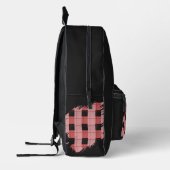 Black, Pink Plaid Patches, Name Bedruckter Rucksack (Links)