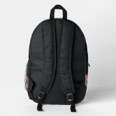Black, Pink Plaid Patches, Name Bedruckter Rucksack (Rückseite)