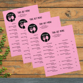 Black, Pink Restaurant Abholmenü mit QR-Code Flyer