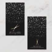 Black & Pink Rose Gold Galaxy Dot Spritzer Stylist Visitenkarte (Vorne/Hinten)