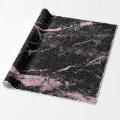 Black Pink Rose Grungy Abstrakt Marble Stone Glam Geschenkpapier (Ungerollt)