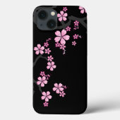 Black Pink Sakura japanisches Design: Case-Mate iPhone Hülle (Rückseite)