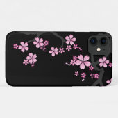 Black Pink Sakura japanisches Design: Case-Mate iPhone Hülle (Rückseite (Horizontal))