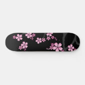 Black Pink Sakura japanisches Design: Skateboard (Horizontal)