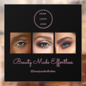 Black Pink Schrift Logo Foto Makeup Studio Fensteraufkleber (Blatt 2)