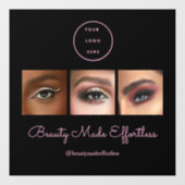 Black Pink Schrift Logo Foto Makeup Studio Fensteraufkleber (Blatt)