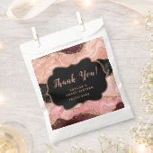 Black Pink Sequins Agate 16 . Geburtstag Danke Geschenktütchen (Ausgeschnitten)