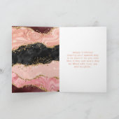 Black Pink Sequins Agate Sweet 16 Happy Birthday Karte (Innenseite)