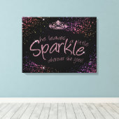 Black & Pink Sie Verlasse ein wenig Sparkle - Crow Leinwanddruck (Insitu (Holzboden))