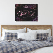 Black & Pink Sie Verlasse ein wenig Sparkle - Crow Leinwanddruck (Insitu (Schlafzimmer))