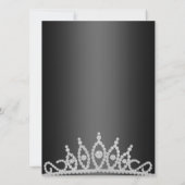 Black & Pink Sparkle Tiara Einladung zum Geburtsta (Rückseite)
