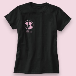 Black Pink Sparkling Business Maid Cleaning House T-Shirt