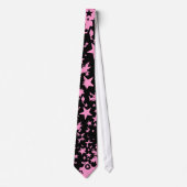 Black & Pink Star Neck Tie Krawatte (Vorderseite)