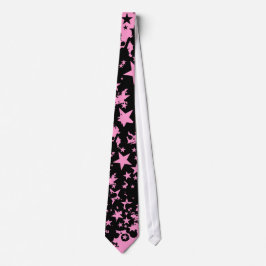 Black & Pink Star Neck Tie Krawatte