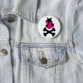 Black Pink Stars Crossbones Button (Beispiel)