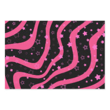 Black &Pink Stars On Lines Elegant Feminine Design