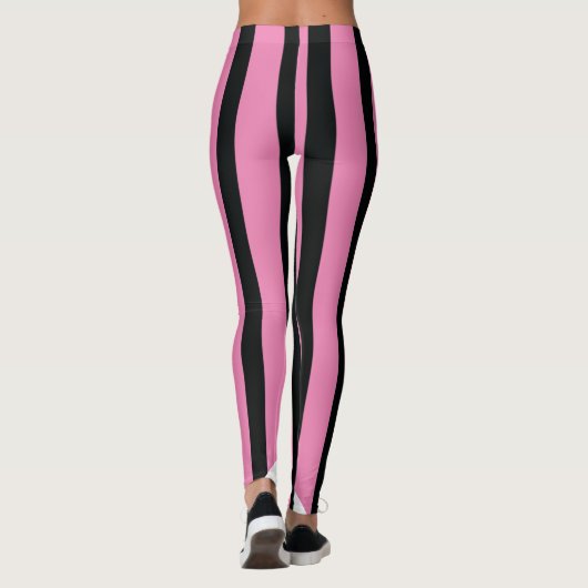 Black Pink Stripes Composite Name Sportswear Worko Leggings (Rückseite)