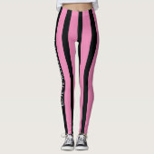 Black Pink Stripes Composite Name Sportswear Worko Leggings (Vorderseite)