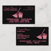Black Pink Tone Reinigung Magd Janitorial funkeln Visitenkarte (Vorne/Hinten)