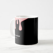 Black Pink Tropfen Name Business Tasse (Vorderseite Links)