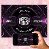 Black Pink Überraschung 50. Geburtstagsparty Einladung