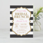 Black Pink und Gold Bridal Brunch Einladung (Stehend Vorderseite)