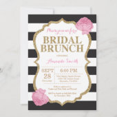Black Pink und Gold Bridal Brunch Einladung (Vorderseite)