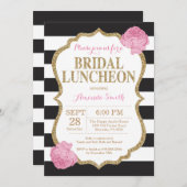 Black Pink und Gold Bridal Luncheon Einladung (Vorne/Hinten)