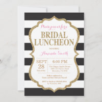 Black Pink und Gold Bridal Luncheon Einladung