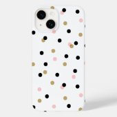 Black Pink und Gold Confetti Punkte Case-Mate iPhone Hülle (Rückseite)